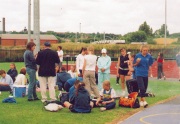 Girls relax at the end of the 2001 season