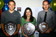 Senior winners Ben Johnson, Stephanie May and James Tartt at our awards evening in December.